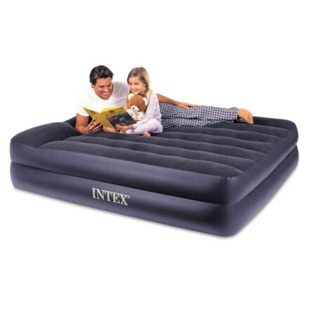 Intex Queen尺寸頭枕加高充氣床墊(內置電動充氣閥)  特價僅售$34.99