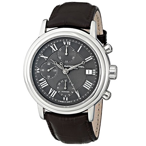 Raymond Weil Men's 7737-STC-00609 Maestro Analog Display Swiss Automatic Brown Watch, only $1,058.17, free shipping