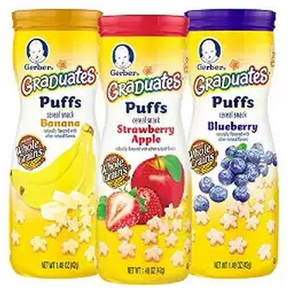 Gerber Graduates Puffs Cereal Snacks Variety Pack, 1.48 Ounce (Pack of 6) $6.29