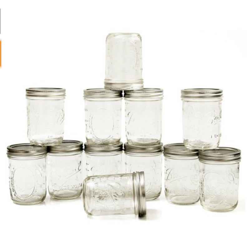 史低价！Ball Mason Jar宽口梅森罐，16盎司（12瓶装），原价$30.99，现仅售$8.47