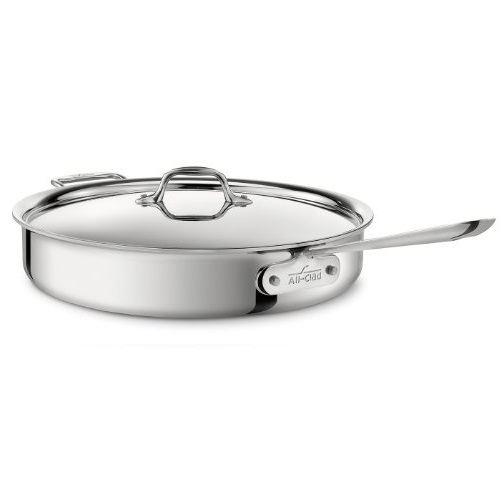 All-Clad 4405 Stainless Steel Tri-ply Saute Pan with Lid Cookware, 5-Quart, Silver, only $159.95, free shipping