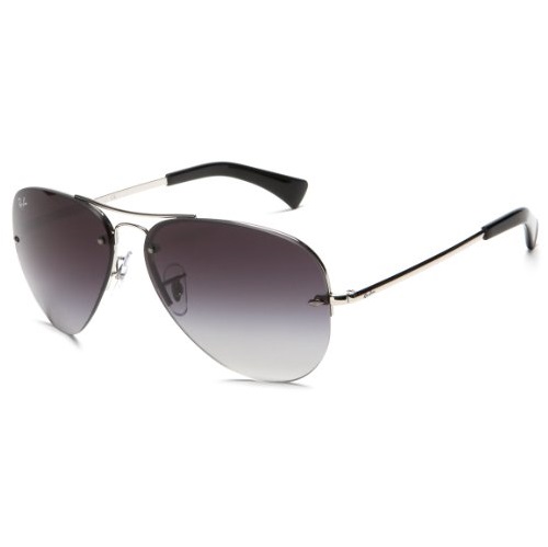 Ray-Ban RB3449 Aviator Sunglasses 59 mm, Non-Polarized, Silver/Silver Grey Gradient, Only $79.92, You Save $80.08(50%)
