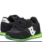 Saucony索康尼Baby Jazz Crib幼童时尚运动鞋 黑绿配色 特价$9.99