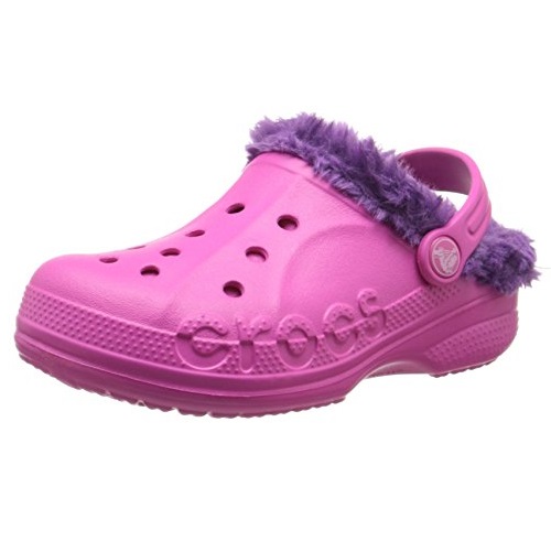crocs Baya Plush Lined Clog (Toddler/Little Kid), Neon Magenta/Amethyst, 1 M US Little Kid, Only $9.13, You Save $25.86(74%)