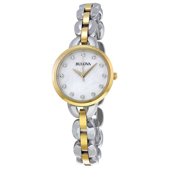 Bulova Mother of Pearl Dial Two-tone Ladies Watch 98L208, only $64.99, $5 shipping