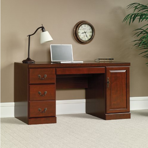 Sauder Heritage Hill 木质电脑办公桌，樱桃木色，原价$289.99，现仅售$194.59，免运费！