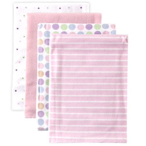 Luvable Friends 4-Pack Flannel Receiving Blankets, Pink, Only $5.99