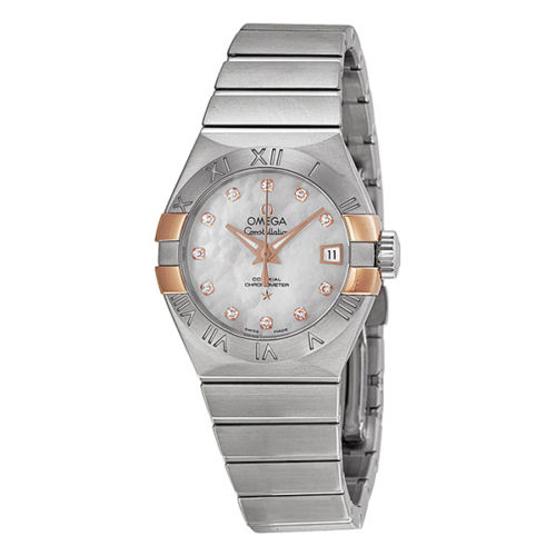 OMEGA Constellation Co-Axial Mother of Pearl Dial Stainless Steel Ladies Watch OM12320272055004, only $3650.00, free shipping after using coupon code
