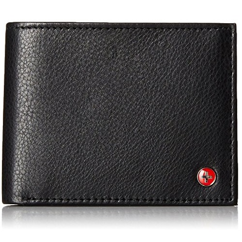 RFID SAFE Alpine Swiss Men's Deluxe Wallet Genuine Leather 14 Pocket ID Bifold, only $14.99