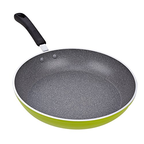 Cook N Home 12-Inch Frying Pan with Non-Stick Coating Induction Compatible Bottom, Large, Green, Only $16.25