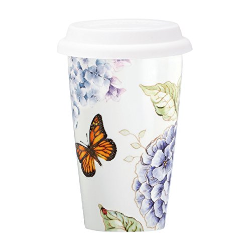 Lenox蝴蝶花朵图案12盎司随行杯，原价$15.00，现仅售$6.98