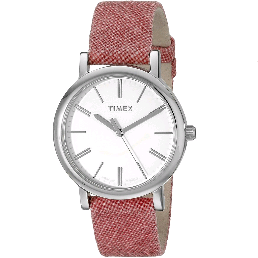 Timex Women's TW2P63600AB Originals Silver-Tone Watch with Red Leather-Lined Cloth Band $25.92 FREE Shipping on orders over $49