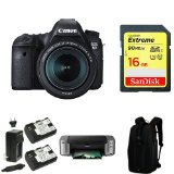 Canon佳能EOS 6D全畫幅數碼單反相機+ 24-105mm f/4L 鏡頭套裝+印表機+相紙+電池套裝+記憶卡+背包 用rebate后$1649 免運費