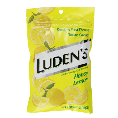 销量第一！Luden's 蜜糖柠檬润喉糖30粒   现价仅售$1.99