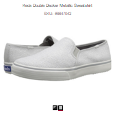 霉霉最爱的鞋款：Keds Double Decker Metallic Sweatshirt 女士一脚蹬休闲鞋，原价$55,现仅售$18.99, 购满$50免运费或$4.95运费！