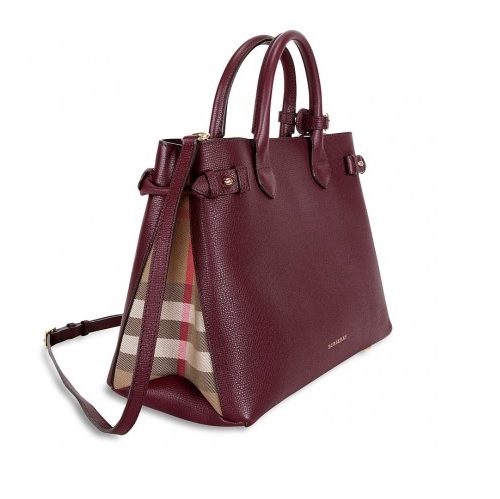 BURBERRY Medium Banner Leather Tote - Mahogany Red Item No. 3963037, only $930.00, free shipping
