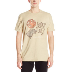 HBO'S Game of Thrones Men's GOT Multi Siginl T-Shirt, Tan, Small, Only $6.75