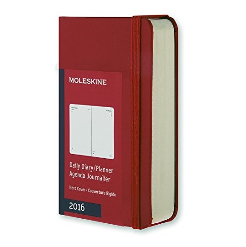 Moleskine 2016年12个月鲜红色硬面迷你型日记，原价$12.00，现仅售$6.69