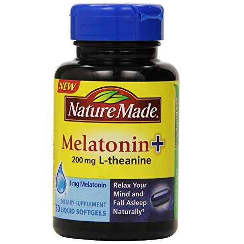 Nature Made Melatonin Plus Supplement with 200 mg L-Theanine, 60 Count, Only $6.65, You Save $6.34(49%)