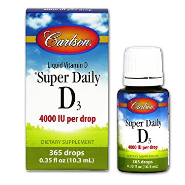 Carlson Labs Carlson Laboratories Super Daily D3 4000IU Supplement, 10.3 ml, 0.35 Fluid Ounce, Only $8.98, You Save $12.92(59%)