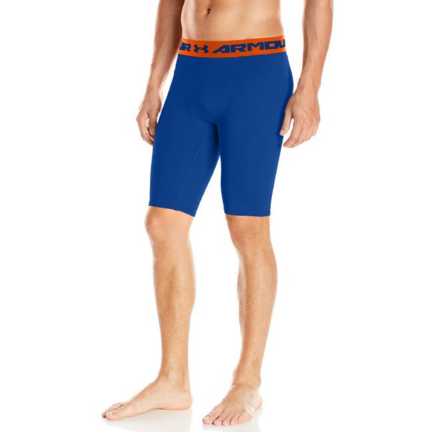 Under Armour Men's HG Long Comp Shorts, Large, Cobalt/Bolt Orange, Only $15.47, You Save $14.52(48%)