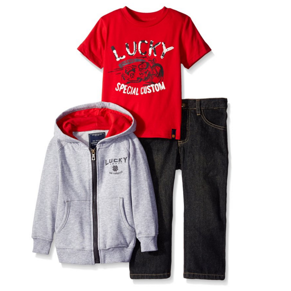 Lucky Brand Little Boys' LB Speed Shop Set, Black Pant/Grey Hoodie, 2T, Only $13.02, You Save $50.98(80%)
