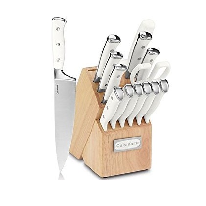 Cuisinart C77WTR-15P 15 Pc White Triple Rivet Cutlery Block,  only $50.92, free shipping