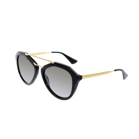 Prada Women's Aviator Sunglasses, Black/Black, One Size, Only $188.35, You Save $70.41(27%)