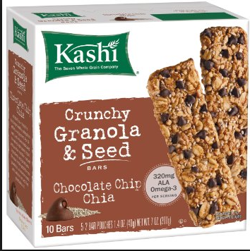 Kashi Crunchy Chia Bar, Chocolate Chip, 10 count, Only $0.25