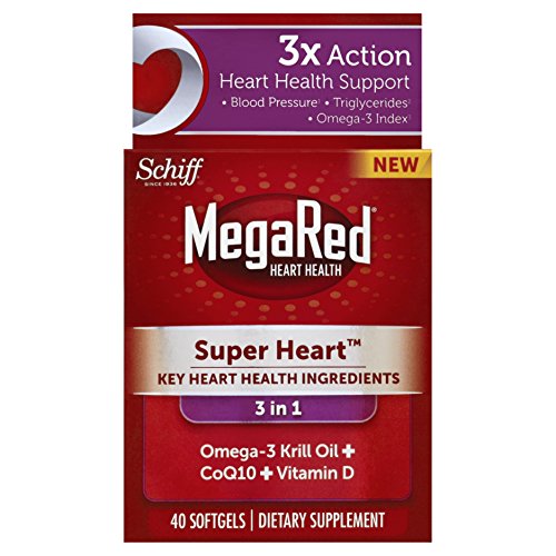 Megared Heart Omega 3 Krill Oil Plus COQ10 and Vitamin D, 40 count, Only  $19.66, free shipping