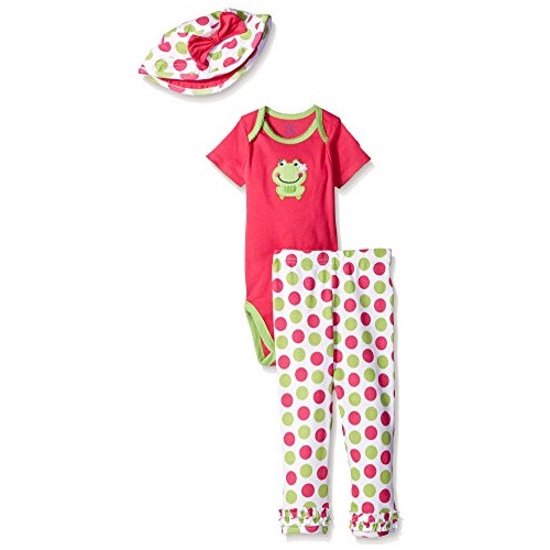 Gerber Baby Three-Piece Bodysuit, Bucket Hat, and Legging Set, Frog, 24 Months, Only $4.31, You Save $5.68(57%)