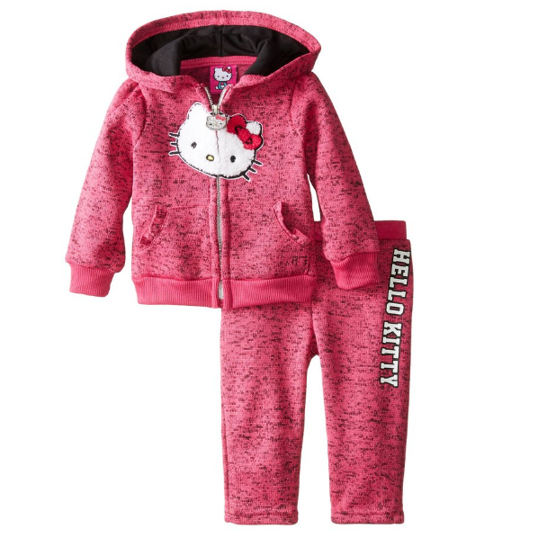 Hello Kitty Baby-Girls Newborn Marbled Fleece Hoodie Set, Passion Fruit, 3-6 Months, Only $7.02, You Save $34.98(83%)