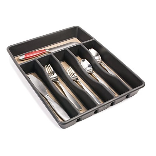 Rubbermaid No-Slip Cutlery Tray, Large, Black, 1.9 x 11.9 x 15.1, Only $8.19, You Save $10.30(56%)