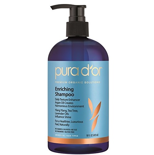 PURA D'OR Enriching Aloe Vera & Essential Oils Premium Organic Argan Oil Shampoo, 16 Fluid Ounce, Only  $9.06, free shipping after using SS