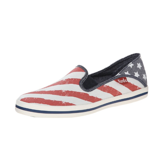 史低价！Keds Crashback Patriotic 女士经典美国旗帜印花帆布鞋，原价$50.00，现仅售$20.67