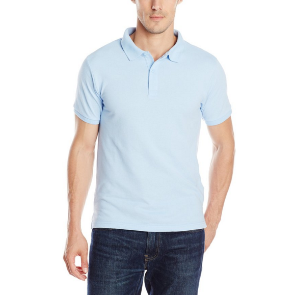 IZOD Uniform Men's Short Sleeve Pique Polo, Light Blue, Medium, Only $11.99