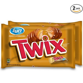 Twix Caramel Fun Size Candy, 22.34-Ounce Packages (Pack of 2) $6.29