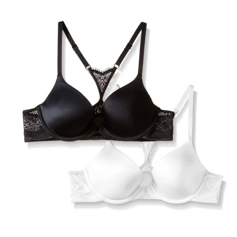 Maidenform Women's Custom Lift T-Back Bra, Black/White, 34A (Pack of 2), Only $20.89, You Save $55.11(73%)
