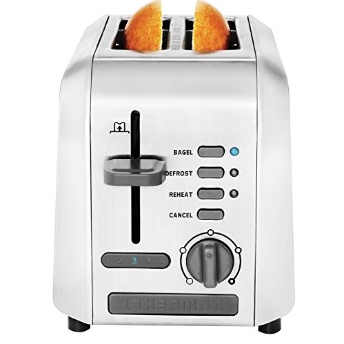 Chefman RJ31-SS Stainless 2-Slice Toaster, Silver, only  $19.71