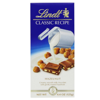 Lindt Classic Recipes Milk Chocolate with Hazelnuts, 4.4-Ounce Packages (Pack of 12), Only $16.86