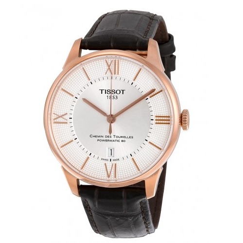 TISSOT Chemin Des Tourelles Powermatic 80 Silver Dial Brown Leather Men's Watch Item No. T0994073603800, only $535.00, free shipping after using coupon code
