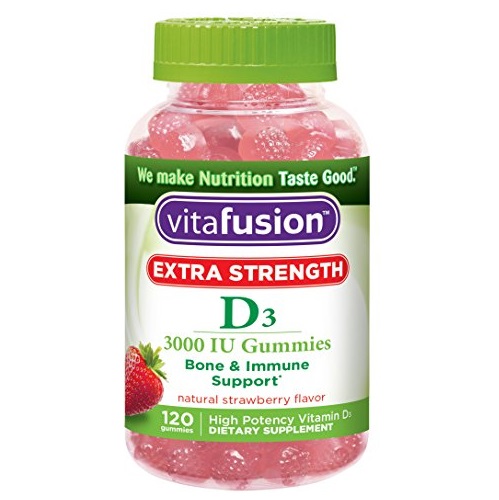 白菜！Vitafusion Vitamin D3 加强版成人维生素营养软糖，120粒，原价$10.99，现点击coupon后仅售$3.92，免运费