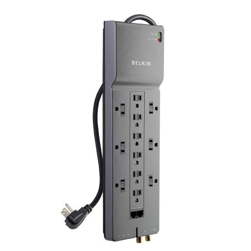 Belkin 12 Outlet Home/Office Surge Protector with 10-Foot cord and Phone/Ethernet/Coaxial Protection plus Extended Cord, BE112234-10, Only $18.54