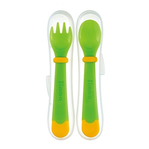 Simba Heat Sensing Spoon & Fork Set (Lime), Only $6.99