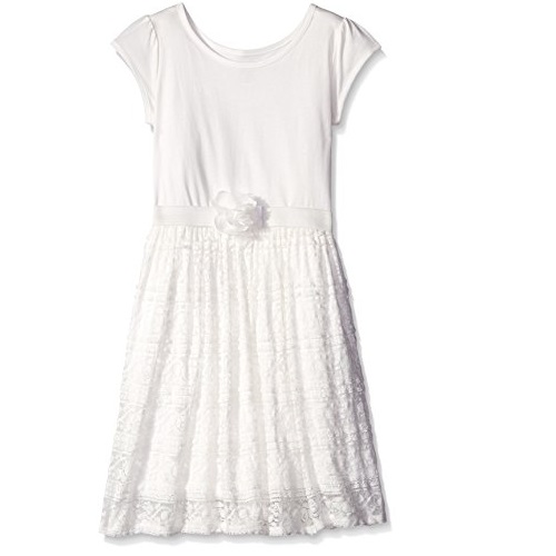 The Children's Place Big Girls Ruffle Lace Dress, Simply White, Small/5/6, Only $6.51, You Save $18.44(74%)