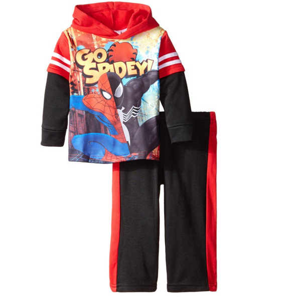 Marvel Boys' Spiderman Boys Hooded Sublimated Fleece Set, Red, 4T, Only $5.76, You Save $18.24(76%)