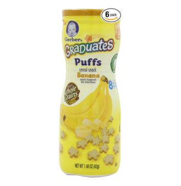 Gerber Graduates Puffs Cereal Snack, Banana, Naturally Flavored with Other Natural Flavors, 1.48-Ounce (pack of 6), Only $9.28, You Save $7.62(41%)