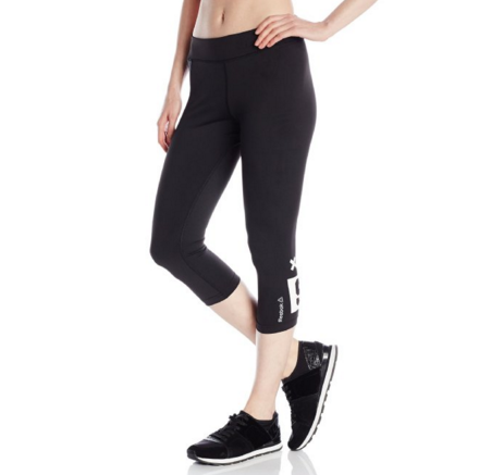 Reebok Women's Dance Fitted Capri Tights, Black, Small, Only $24.99, You Save $15.01(38%)