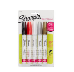 Sharpie Oil-Based Paint Markers, Medium Point, 5-Pack, Assorted Colors with Metallics (1770458), Only $9.49, You Save $10.51(53%)