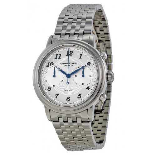 RAYMOND WEIL Maestro Automatic Chronograph Silver Dial Stainless Steel Men's Watch Item No. 4830-ST-05659,only $549.00, free shipping after using coupon code